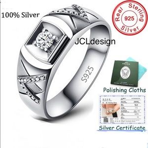 100% Original 925 Solid Silver men Rings size 9